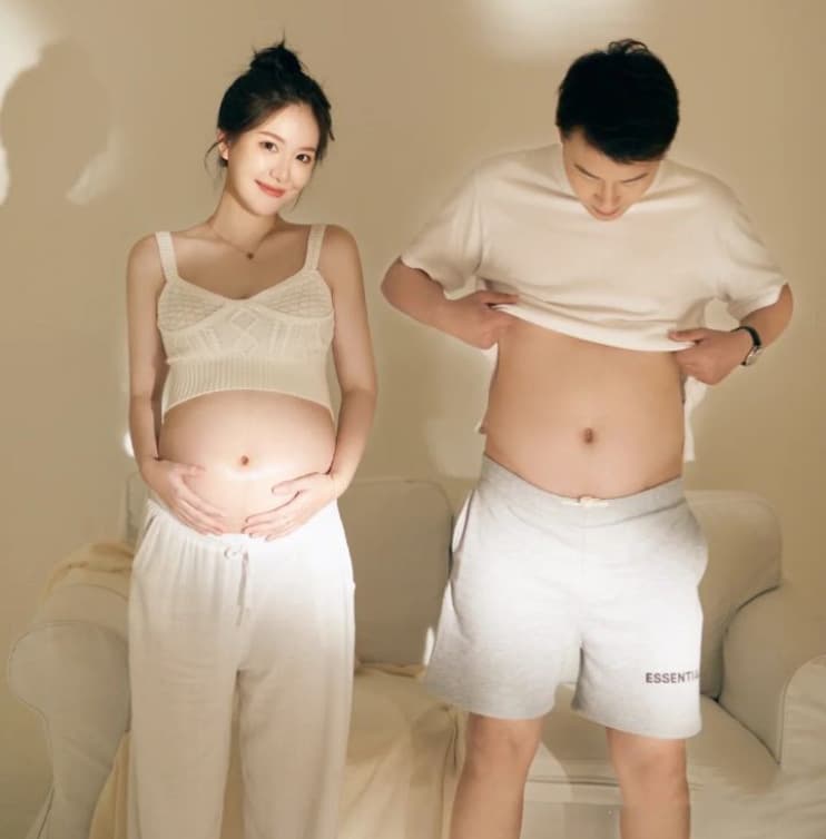 New Maternity Photo Outfit, Fresh and Simple Maternity Wear, Couple Art Portrait Studio Photography Clothes