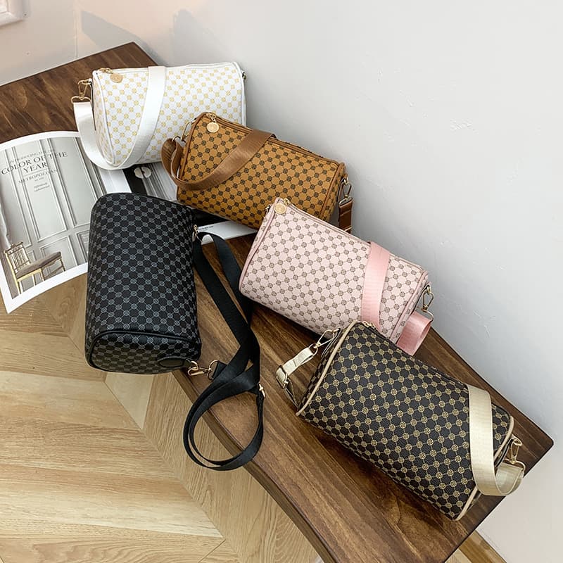 Printed Women's Bag 2023 New Style Shoulder Bags Factory Wholesale Niche Trendy Round Barrel Bag