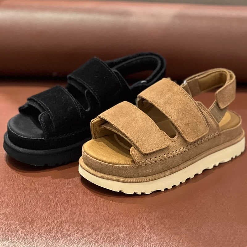 UG Double-Layer Thick Sole One-Strap 25 Spring New Double Velcro Open-Toe Sandals European and American Large Size Cross-Border Wholesale Sandals