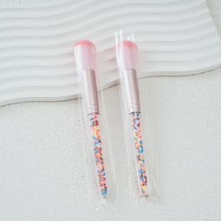 Cross-Border Single Makeup Brush, Candy Powder Blush, Pink with Rhinestones, Rainbow Brush, Ice Cream Design Makeup Brush