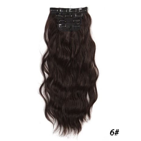 Foreign Trade Cross-Border High-Temperature Silk Wig Hairpiece for Women 4-Piece Set Clip-In Curly Hairpiece Synthetic Hair Extension 200g
