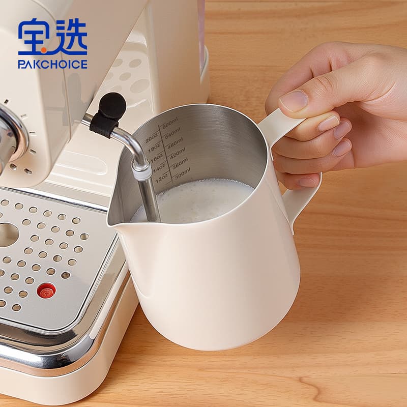 Baoxuan Latte Art Pitcher Coffee Milk Frothing Cup Stainless Steel Milk Pitcher Latte Art Tool Pointed Spout Milk Jug