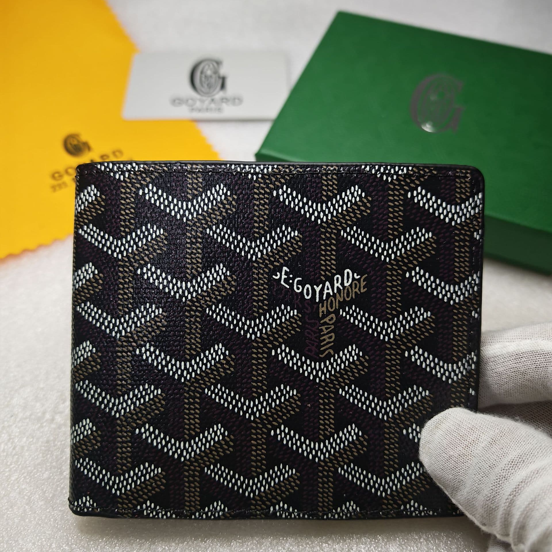 New Goyard short wallet, multifunctional folding wallet, thin business wallet, fashionable Goya dog tooth wallet