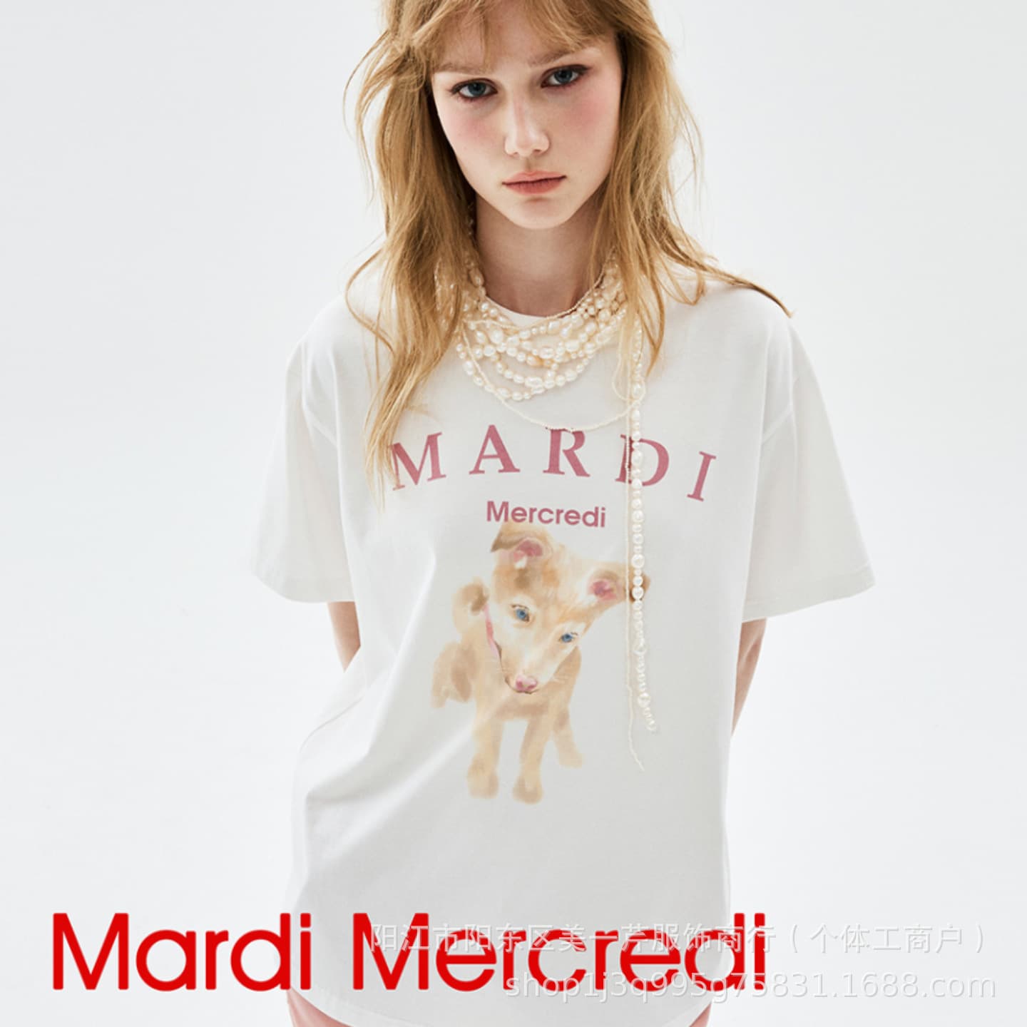 Factory Direct Mardi 2026 Summer New Oil Painting Little Yellow Dog Print Short Sleeve T-Shirt Women's Top