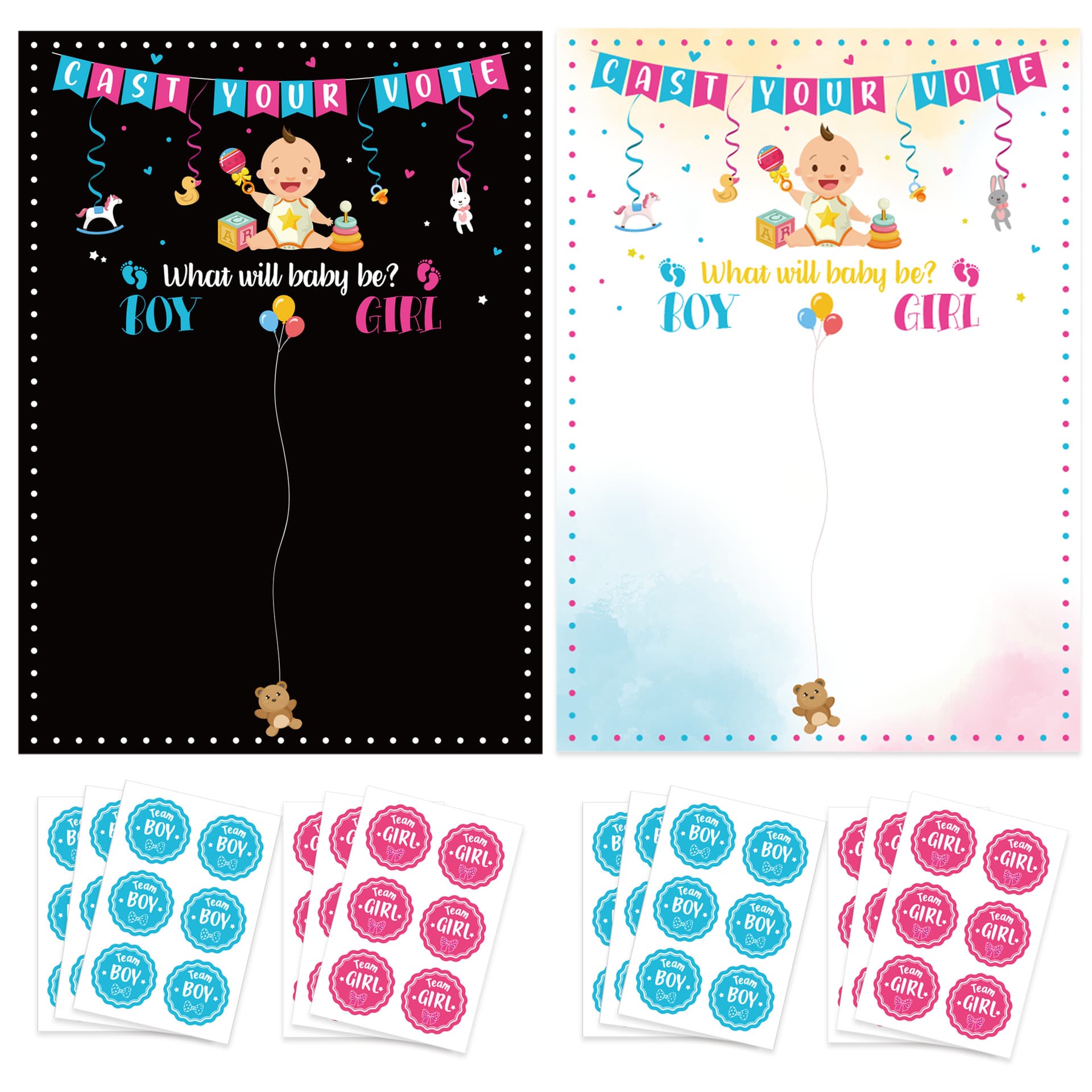 Gender Reveal Amazon Baby Shower Party Game Cards for Birthday Celebration