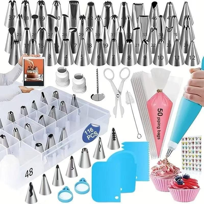 Amazon Direct Supply 116-Piece Cake Icing Nozzle Set Baking Cream Nozzle Cake Decorating Tool Kit