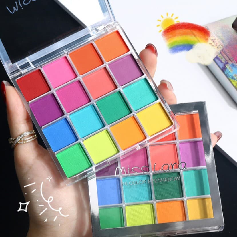 16-grid Solid Rubbing Powder Dopamine Color Nail Patting Powder Rainbow Gradient Blending Nail Mirror Powder Wholesale