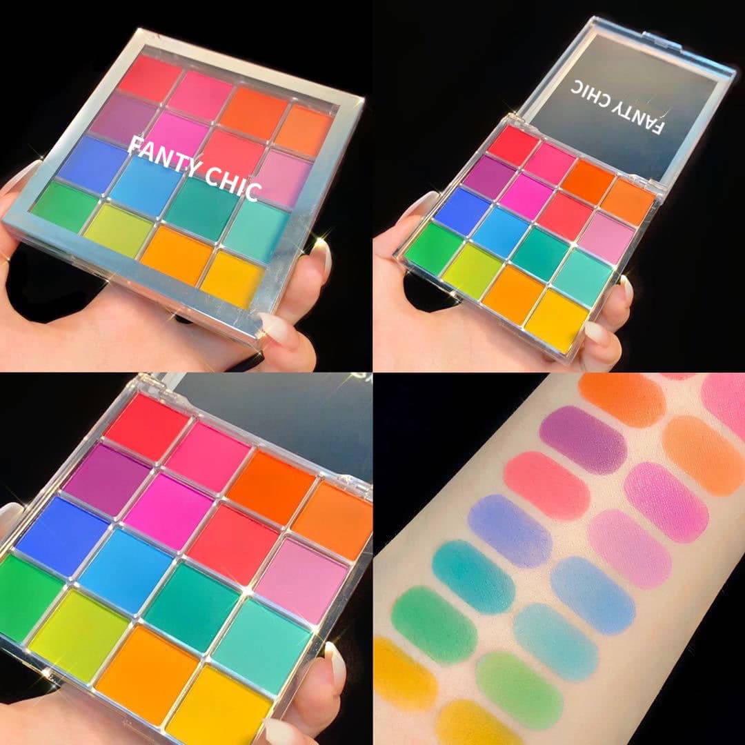 Rainbow Palette 16-Color Flower Fairy Palette Tomato Egg Eyeshadow Palette Pearl Matte Fine Sparkle Multicolor Nude Eyeshadow