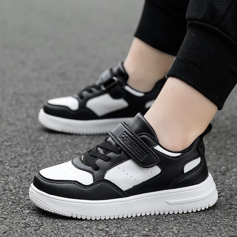 In Stock Boys' Shoes 25 Spring/Autumn Mid-Large Kids Leather White Sneakers Breathable Mesh Sports Shoes