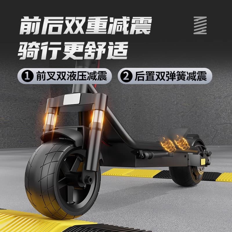 Off-road wide tire electric scooter, wide tire adult folding scooter, ultra-long range commuting scooter, portable scooter