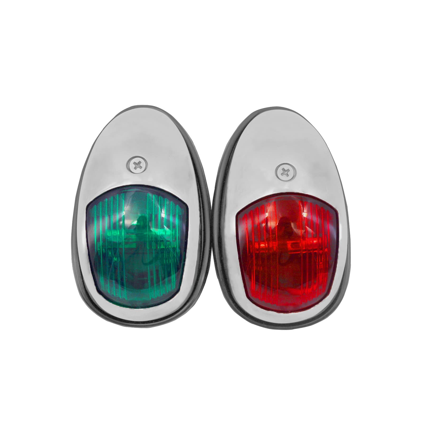 ISURE Red and Green Pair Stainless Steel 12-24V Navigation Warning Light for Marine Yacht Hardware Accessories