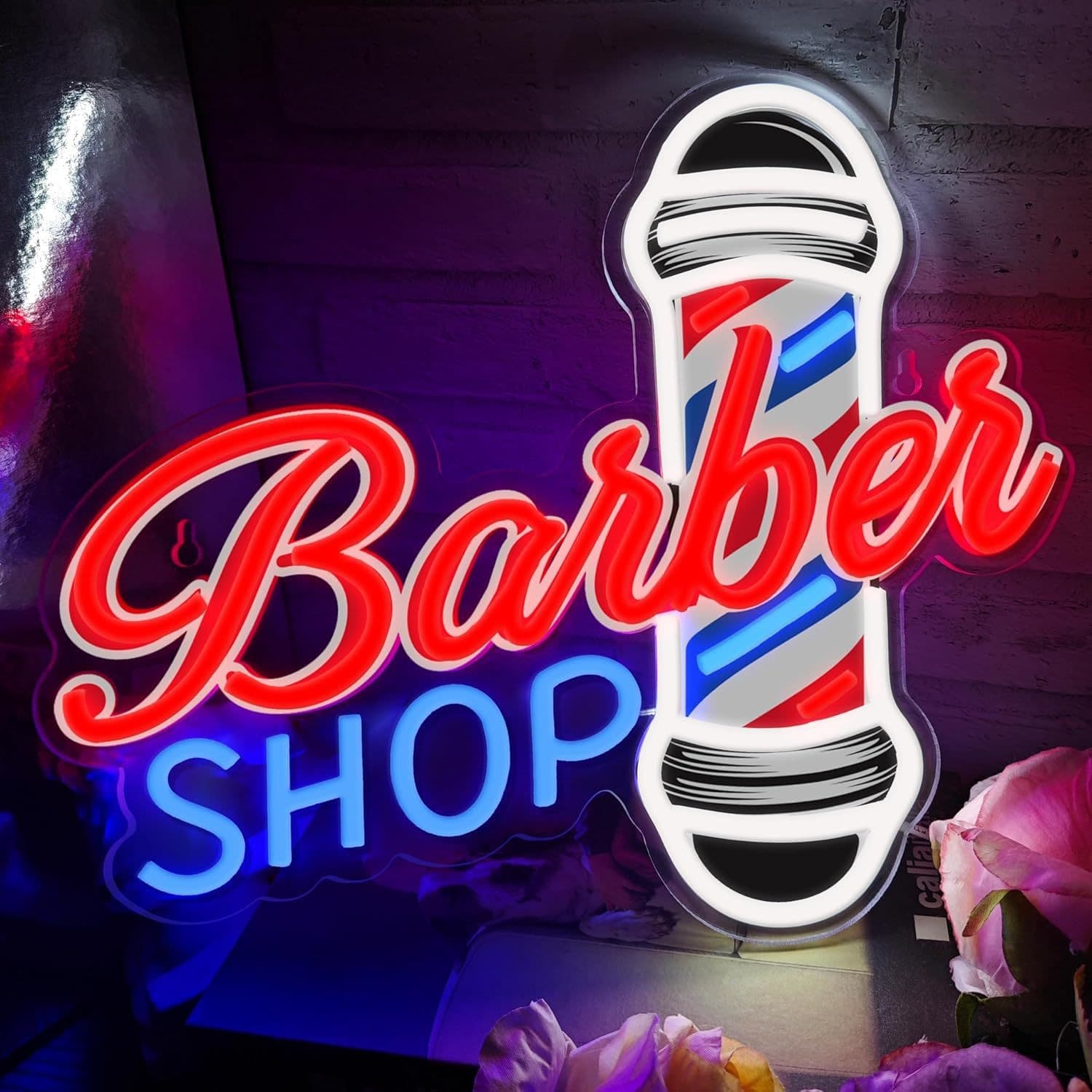 Cross-border hot-selling neon LED light sign advertising board suitable for barbershop luminous decorations