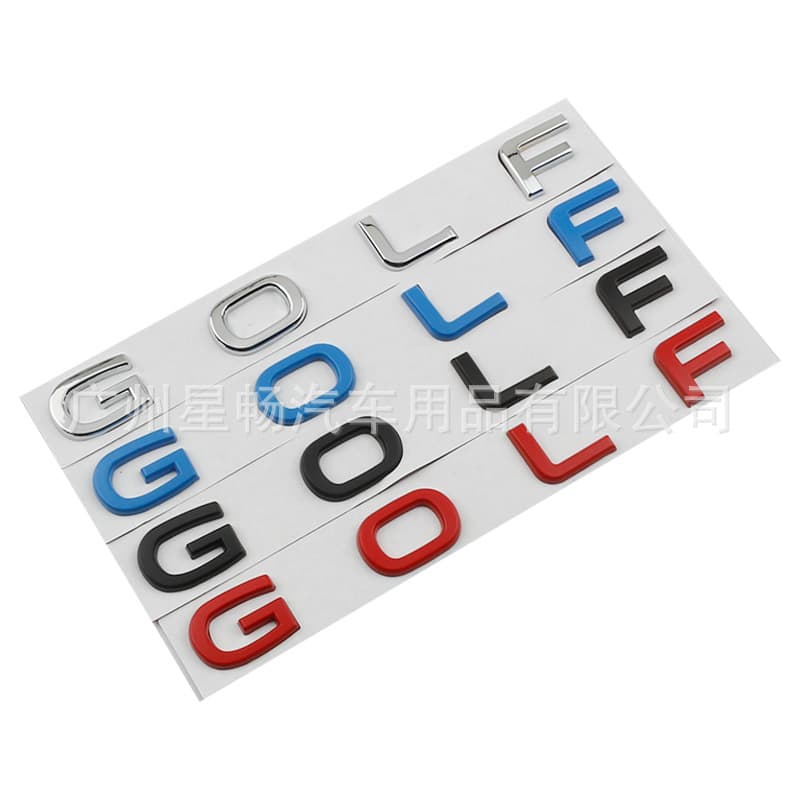Compatible with Volkswagen Golf 8 letter GOLF emblem sticker, golf trunk R badge modification GTI tail badge decoration row