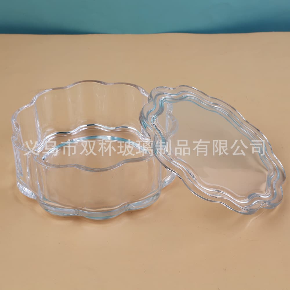 Vertical pattern ice cream bowl, petal bowl, glass bowl, breakfast bowl, dessert bowl, high-looking glass bowl, pudding ice cream bowl