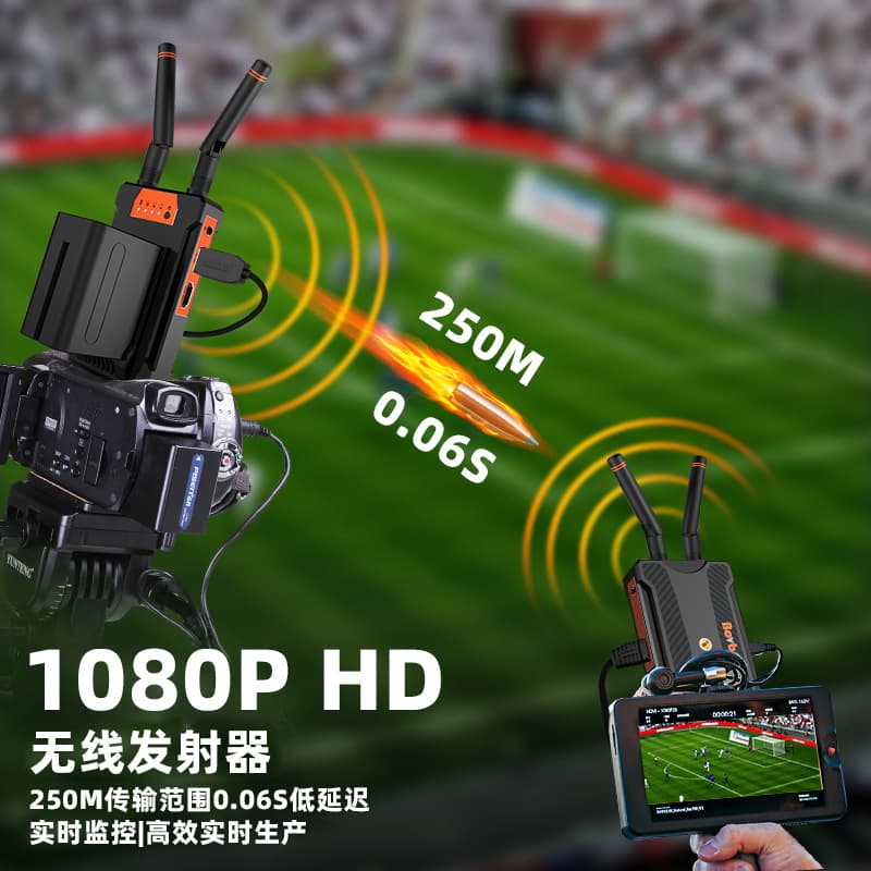 Cross-border HDMI extender, wireless transmission of high-definition video up to 250 meters, one transmitter and multiple receivers, screen mirroring device.