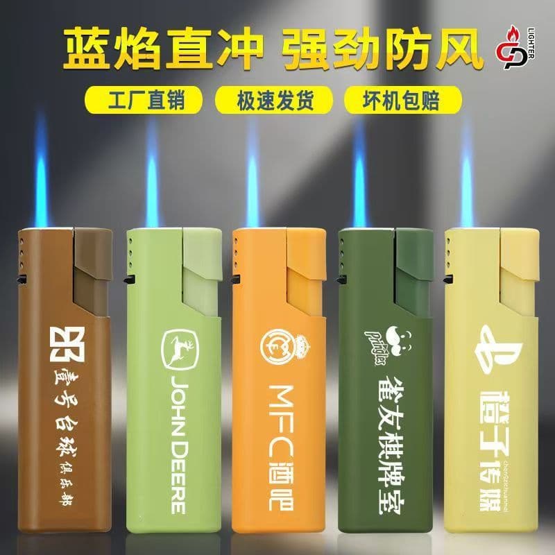 Factory Wholesale Trendy Metal Direct-Flame Silicone Lighter Custom Windproof Lighter Disposable Flint Wheel