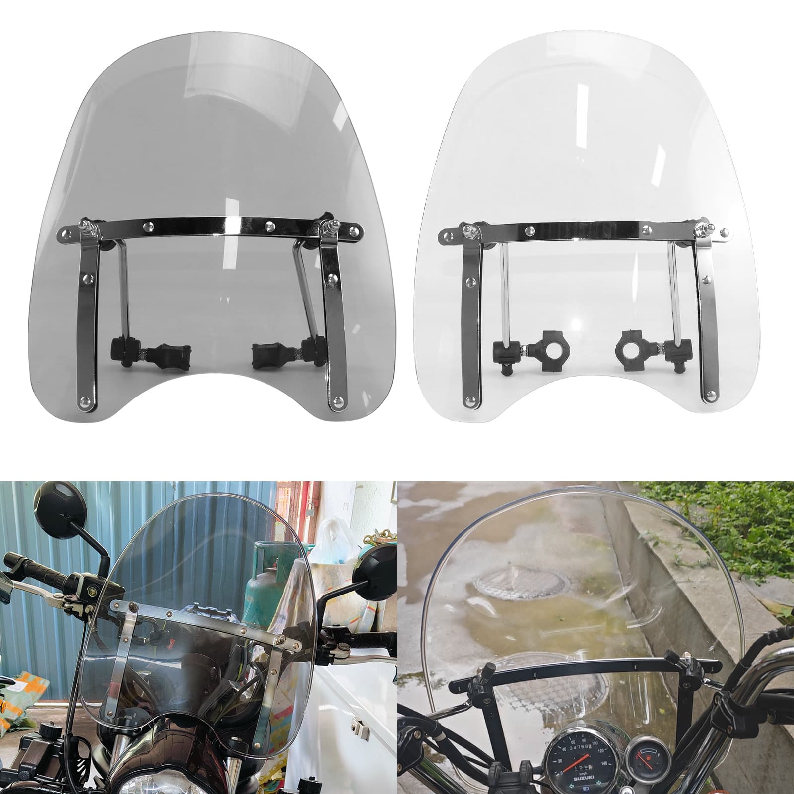 Motorcycle Windshield Modification Front Cover Retro Harley New Continent Universal Windshield Transparent Front Cover