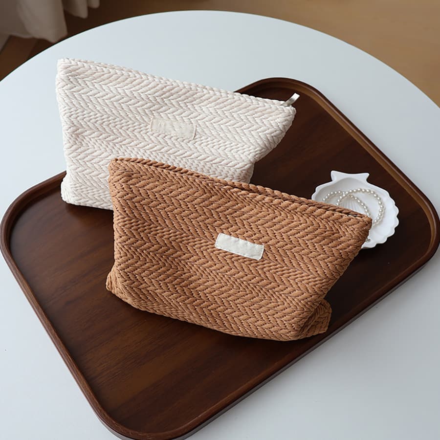 Ins Cosmetic Storage Bag, Women's Makeup Bag, High-End Feel Clutch Bag, Sanitary Napkin Pouch, Convenient, Large Capacity, Thickened