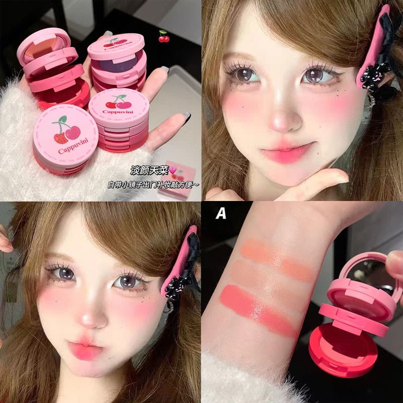 Cappuvini multi-color three-layer cream blush cream matte girly blush cream students' affordable cross-border beauty makeup