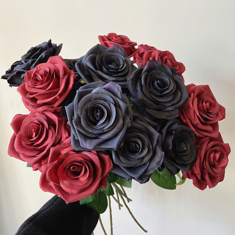 Single-headed French rose, silk single rose, home decoration, wedding arrangement, shooting props, simulated flowers