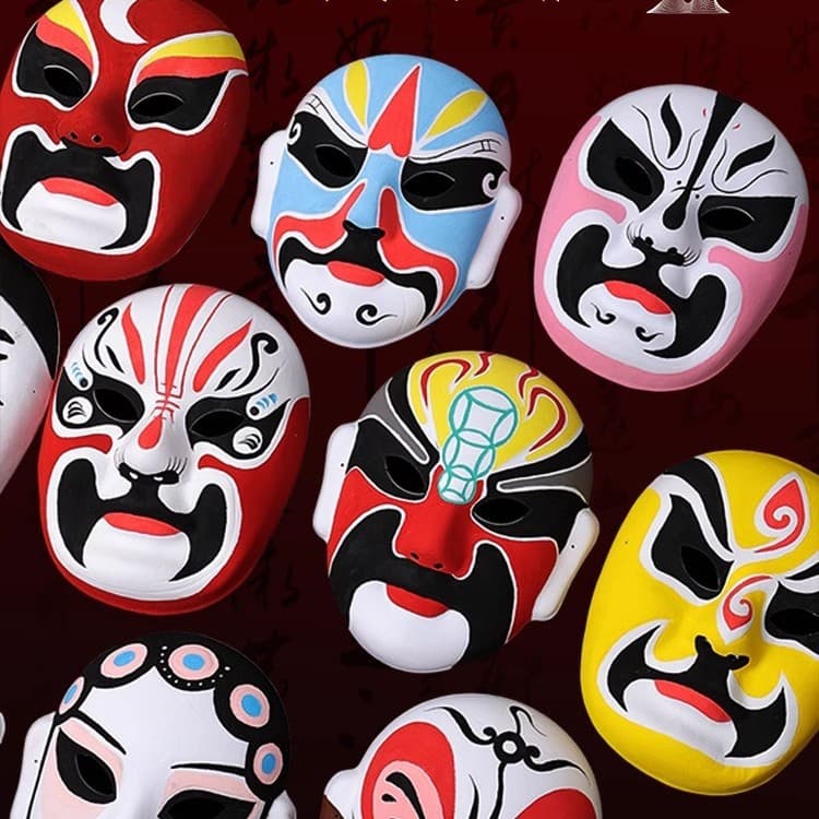 Long Ze Peking Opera Blank Masks, White Blanks for Kindergarten Decor, Children's Day Hand-painting, and National Trend Starters