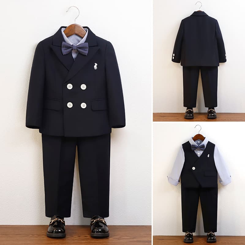 Children's suit, boy's embroidered small suit, vest suit, flower girl one-year-old dress, baby hosting piano performance suit