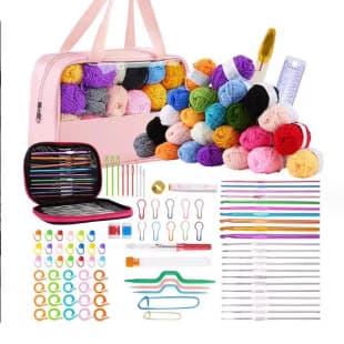 Cross-Border 127-Piece Crochet Hook Set, DIY Hand Knitting Yarn Tools, Beginner Crochet Kit