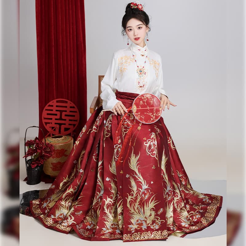 Horse Face Skirt Set 2024 New Style Petite Toast Dress Bride Engagement Dress Hanfu Wedding New Chinese Autumn
