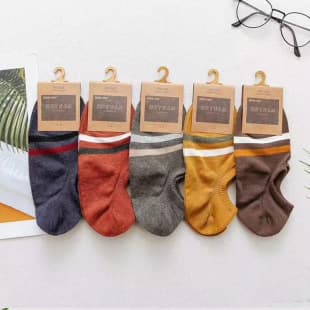 Men's No-Show Socks Spring Summer Thin Breathable Cotton Socks Low-Cut Invisible Socks Low-Top College Style Men's Socks