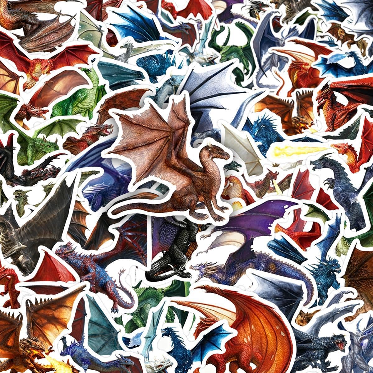 50 pieces of dragon graffiti personalized cross-border cartoon diy children's stationery reward notebook gift material arrangement stickers