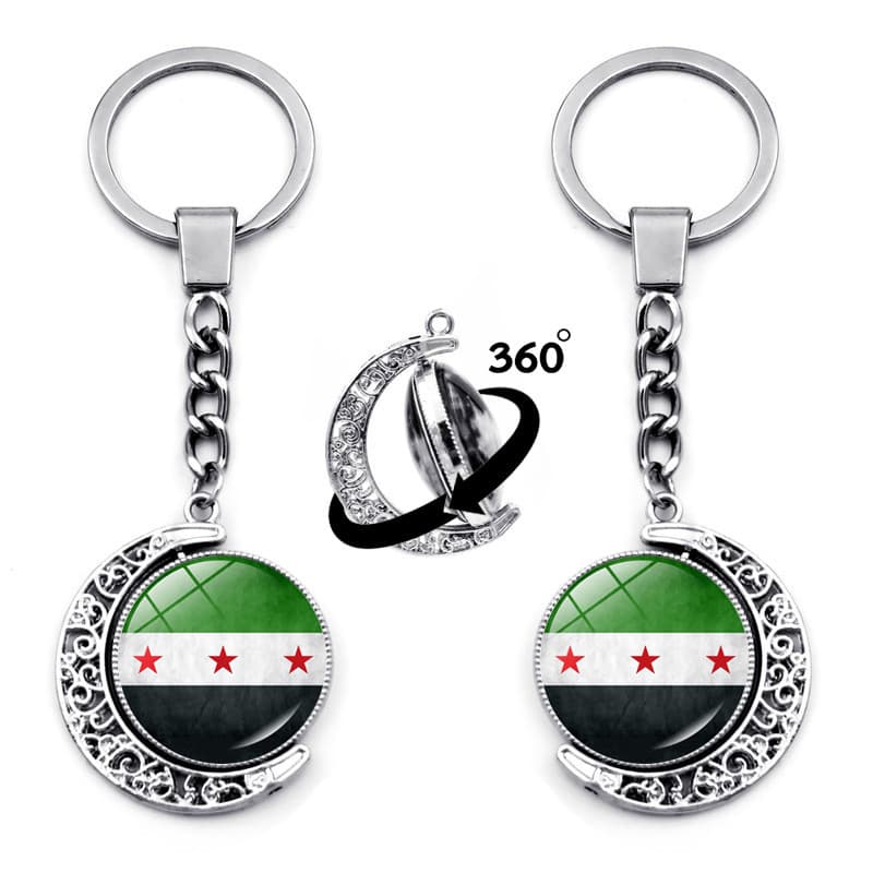 Syria New Flag Pendant Car Keychain Charm Cross-border Syria Flag Hot-selling Accessory Gift Wholesale