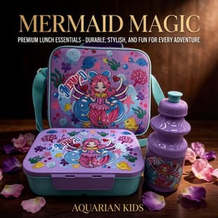 Best-selling Kids' Cute Portable Water Bottle and Lunch Box Set, Cartoon Compartment Bento Box with Lunch Bag for School