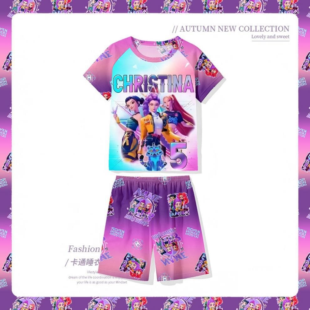 Children's Pajamas Summer Short Sleeve Girls Kids Baby Toddler Cartoon Boy Set Homewear