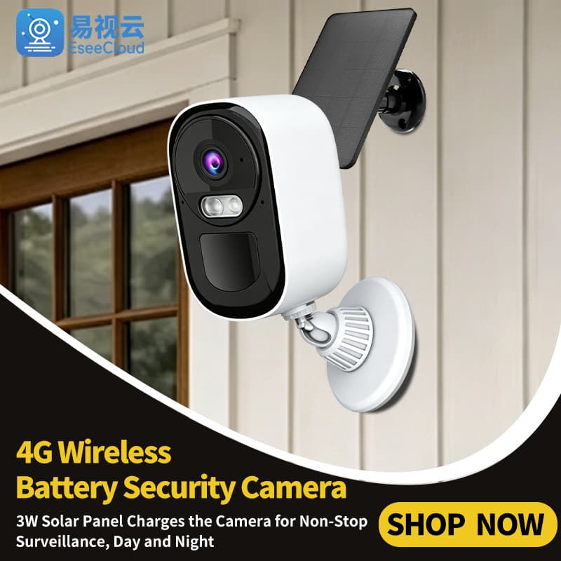 Wireless Outdoor Solar Security Camera with Built-in Solar Panel