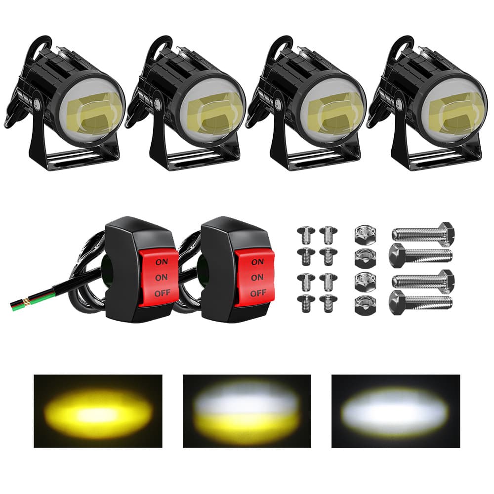 Motorcycle LED Headlight Mini Auxiliary Light Electric Vehicle External Headlight