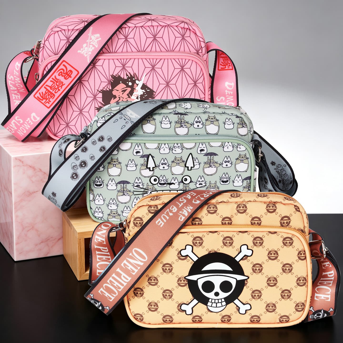 Small Crossbody Bag Single Shoulder Bag Dragon Cat Attack on Titan Fresh Sweet Style Oxford Cloth Small Square Bag Daily Match