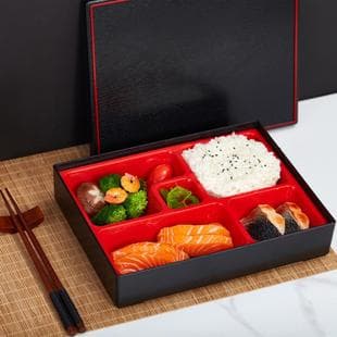 Room Temperature Small Medium 5-Compartment 6-Compartment Japanese Bento Box Restaurant Lunch Box Set Box Fast Food Box Sushi Lunch Box