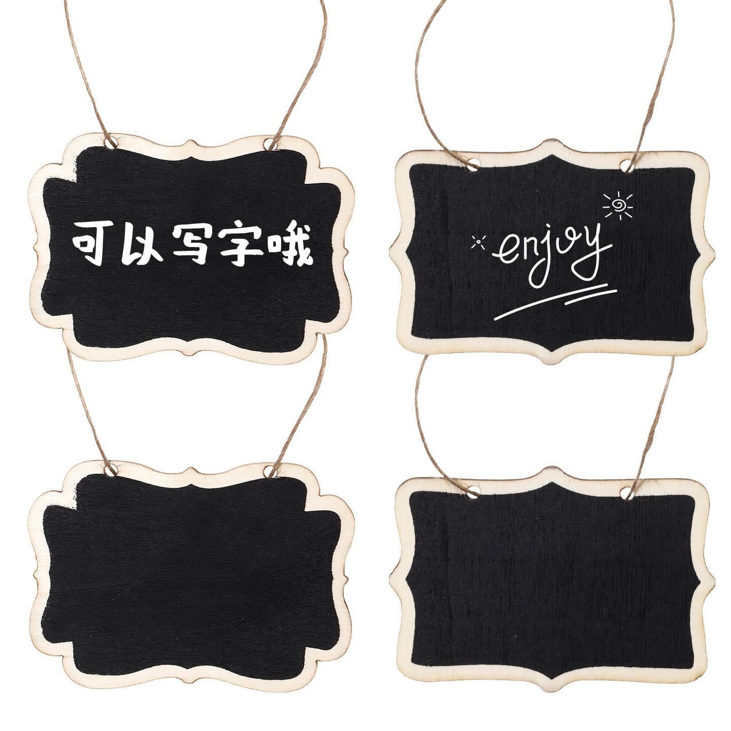 Creative Wooden Double-Sided Small Blackboard Hanging Message Board Children's Creative Gift Writing Small Blackboard Students Can Erase
