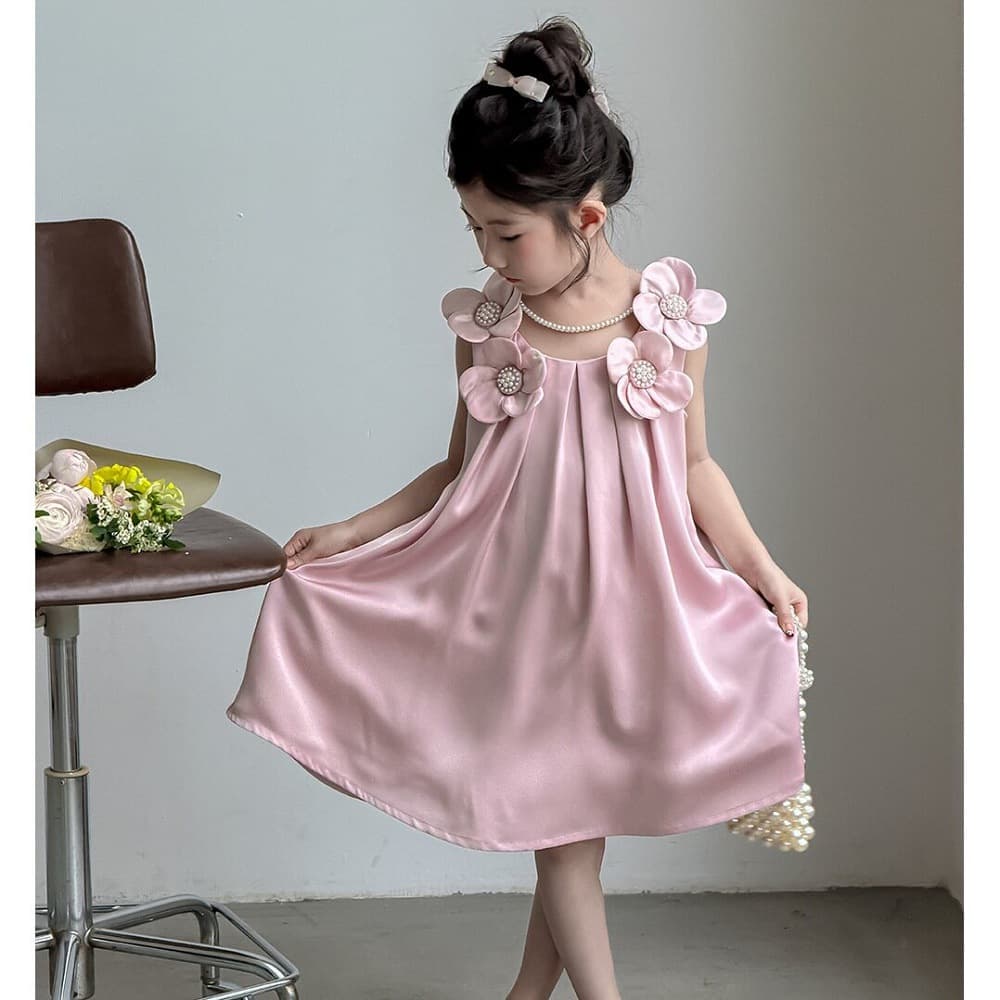 Cross-border hot-selling girls' dress, fashionable baby flower camisole skirt, sweet princess dress for girls