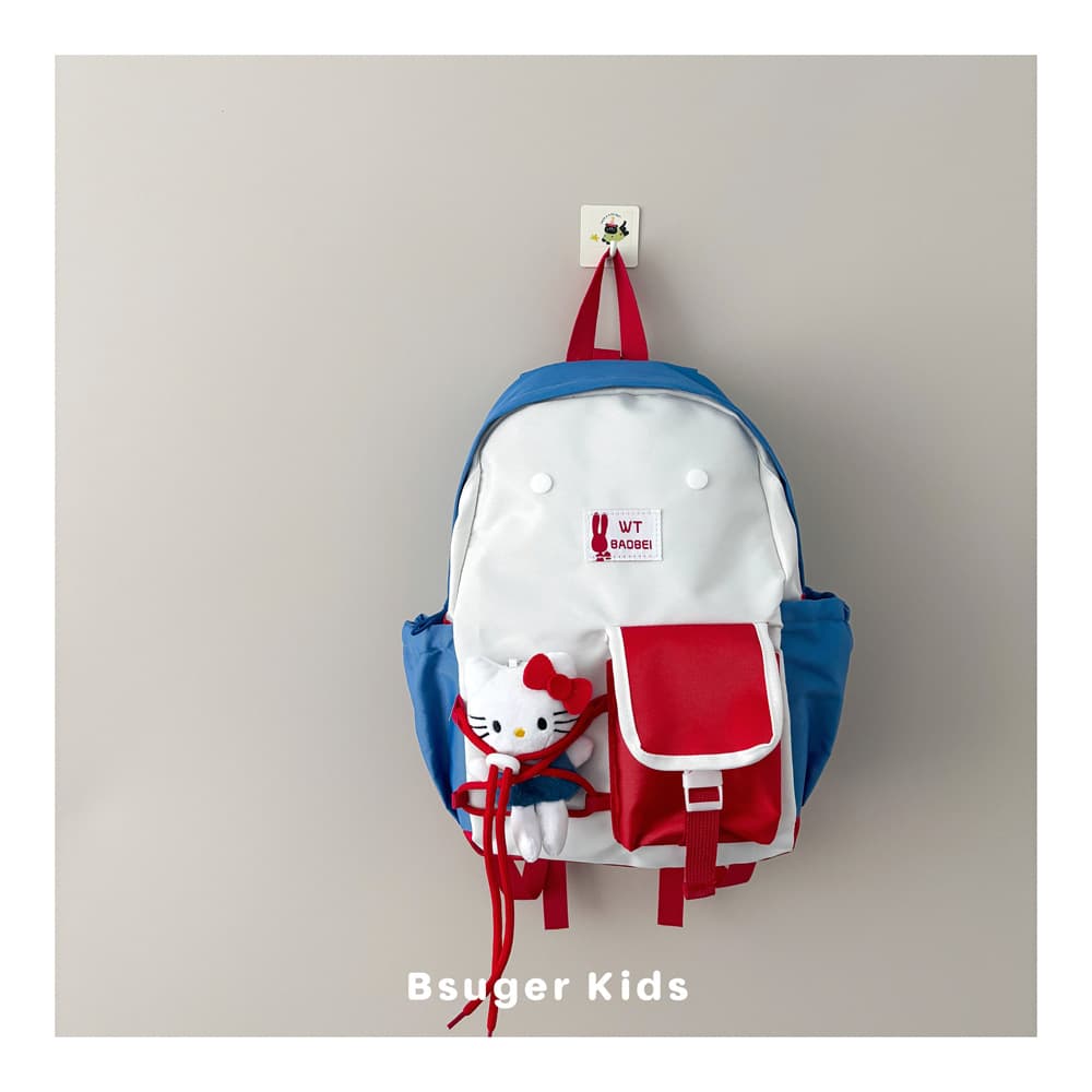ins Korean contrasting color children's backpack niche college style boys and girls backpack lightweight kindergarten student school bag