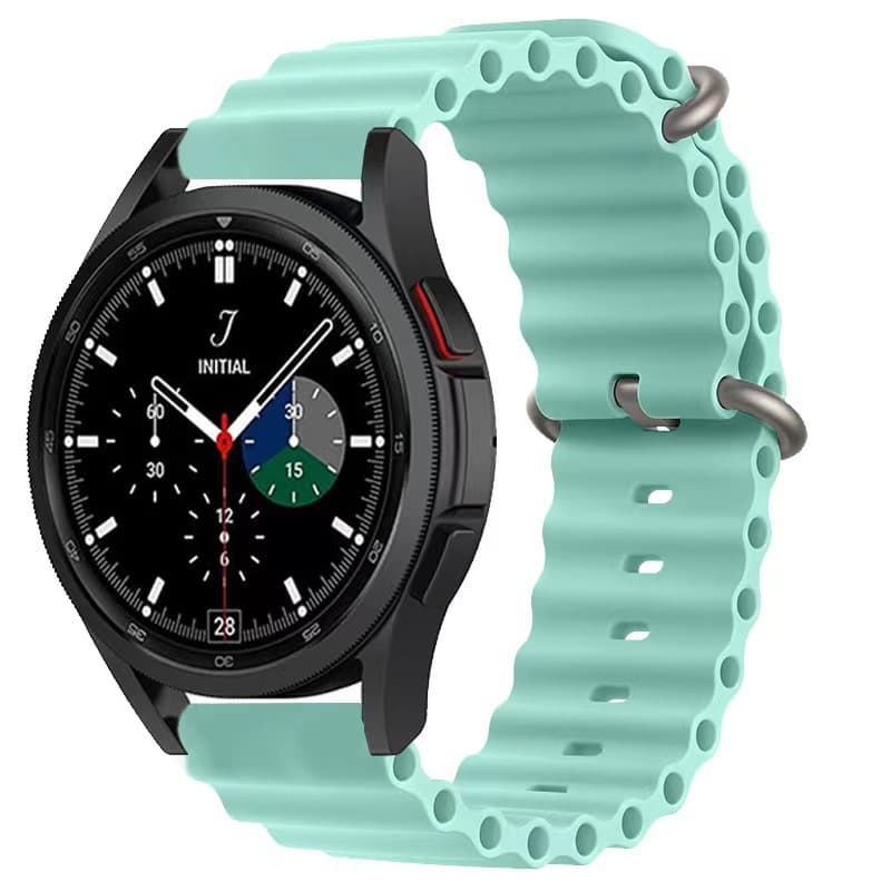 Compatible Samsung Galaxy Watch 4/5/6 Ocean Double Buckle Sport Silicone Watch Band