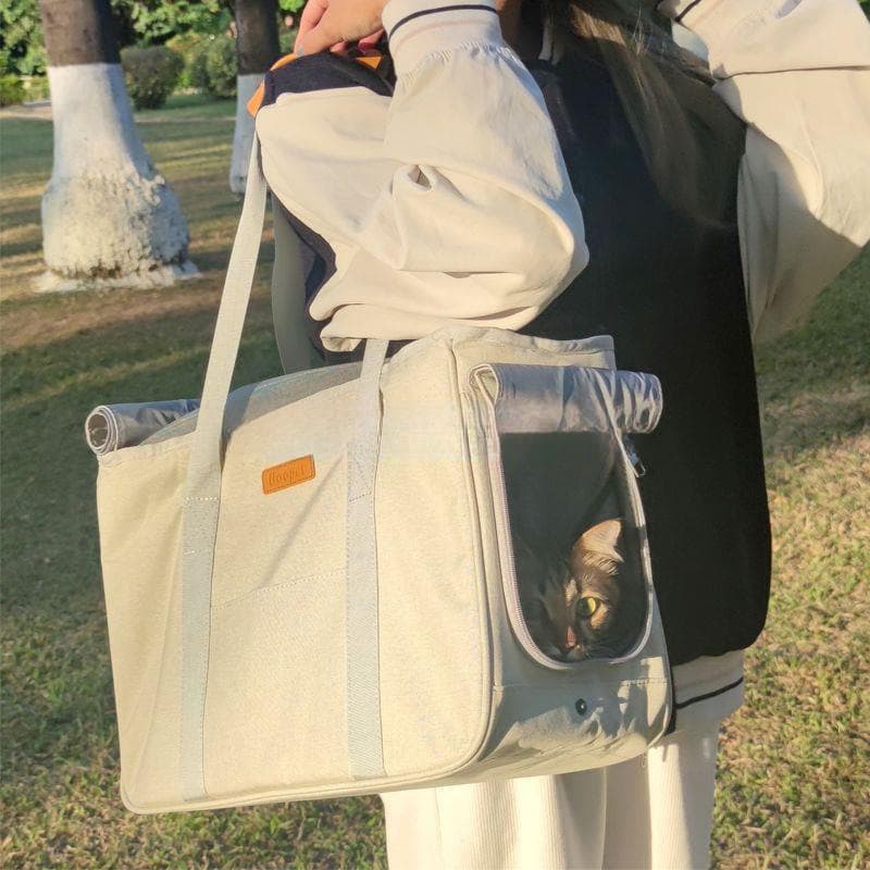 Cat bag, portable one-shoulder portable pet bag, winter large-capacity small dog carrying bag, cat backpack, dog canvas