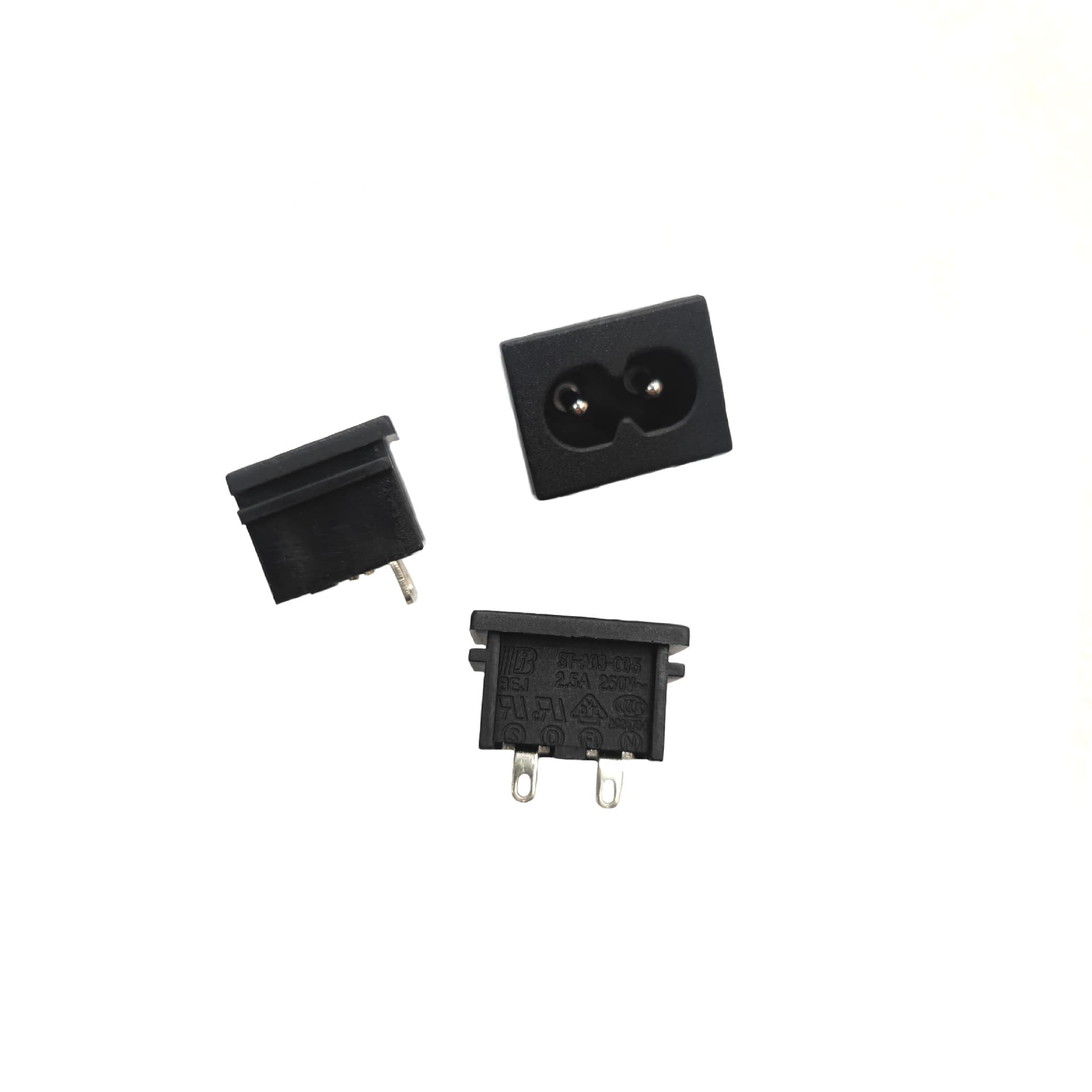 In Stock 23*18 Figure-8 Socket 2.5A Power Laptop Charger C8 Tail Solder Wire 3C VDE UL Multi-Certified