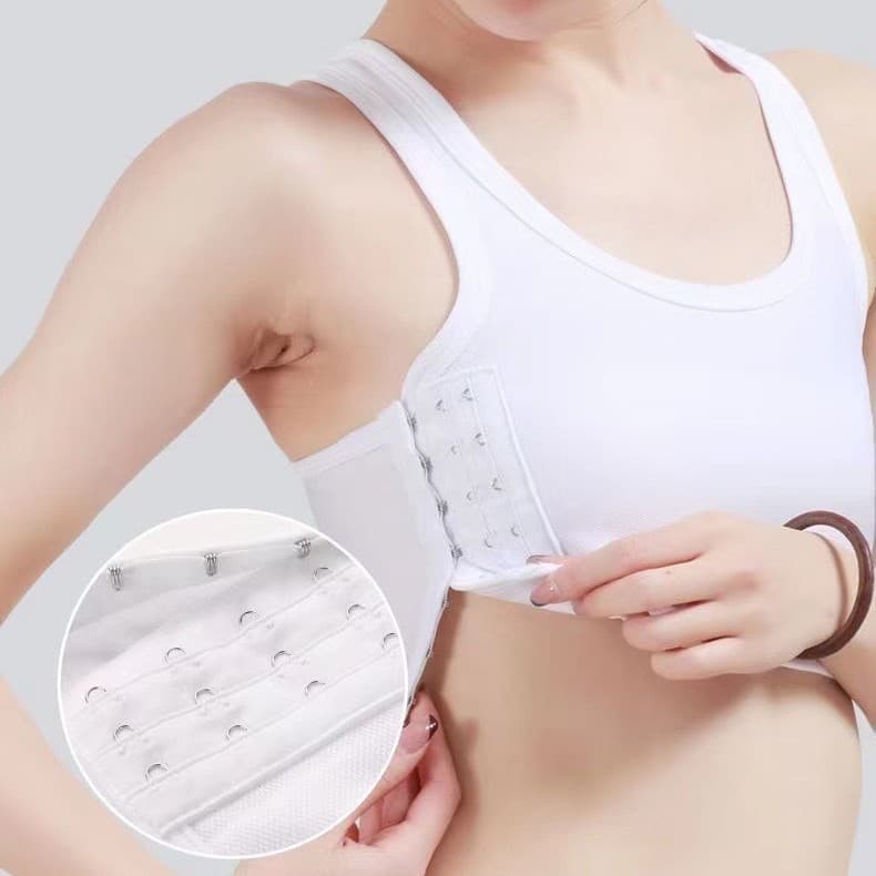 TK Short Shapewear Side Buckle Chest Binder, Flattens Large Chest, Ultra-Flat Cool Style, Student Sports Vest, Chest Binding Underwear