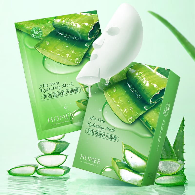 Factory Direct Aloe Vera Hydrating Mask Moisturizing Skin Care Summer Post-Sun Repair Anti-Wrinkle Acne Mask Manufacturer Wholesale