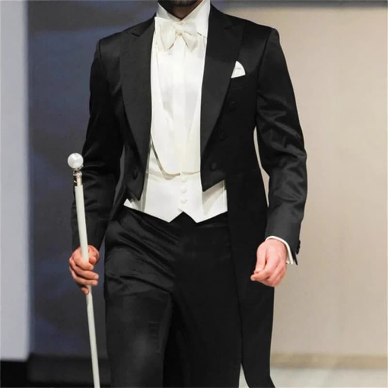 Cross-border Men's Slim Fit Tuxedo British Style Suit Jacket for Banquet Stage Conductor Performance Tailcoat