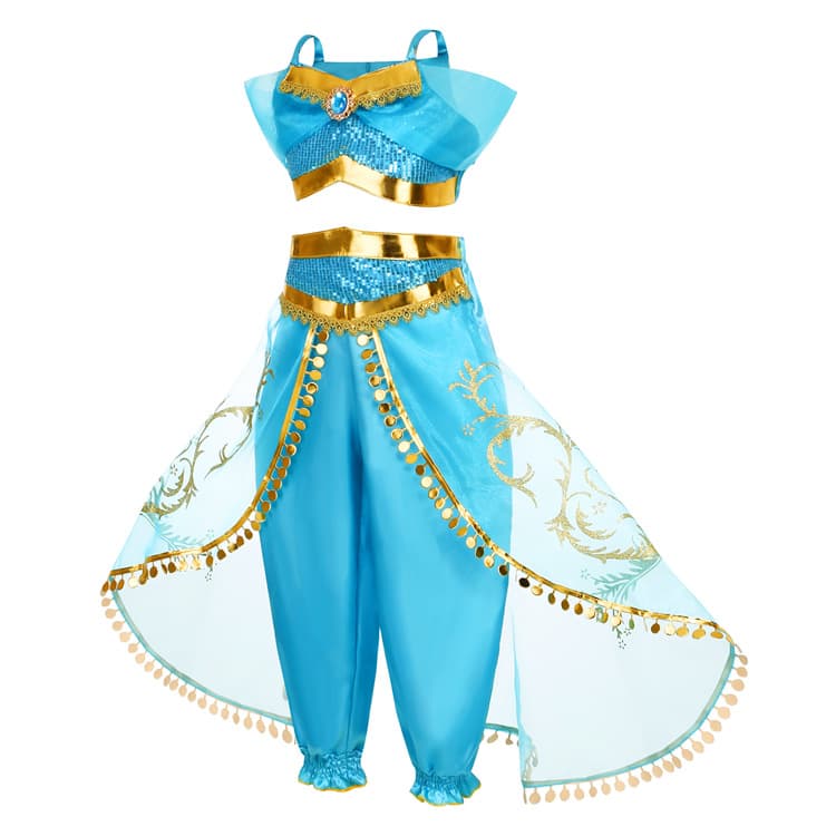 Children's performance dress 2023 European and American new Halloween costume cosplay Ala Shen Ding Jasmine princess dress