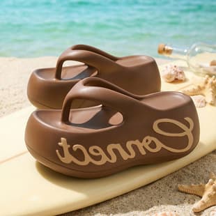 EVA New Platform Soft Sole High Heel Flip Flops European American Fashion Toe Separator Home Outdoor Thick Sole Slippers Women Ins
