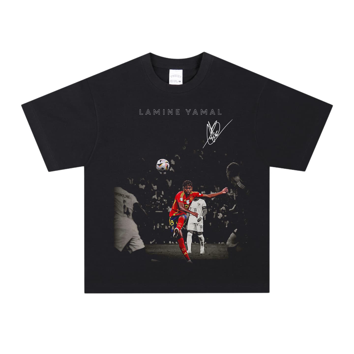 Lamine Yamal Football Print Tee Vintage Neutral American Style Pure Cotton Short/Long Sleeve T-Shirt