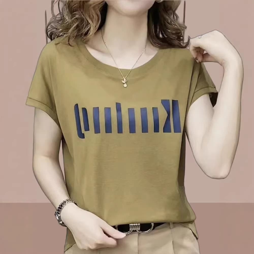 255#210g 40s Ribbed Cotton 2023 Summer Printed Slimming Top for Women (92% Cotton 8% Spandex)